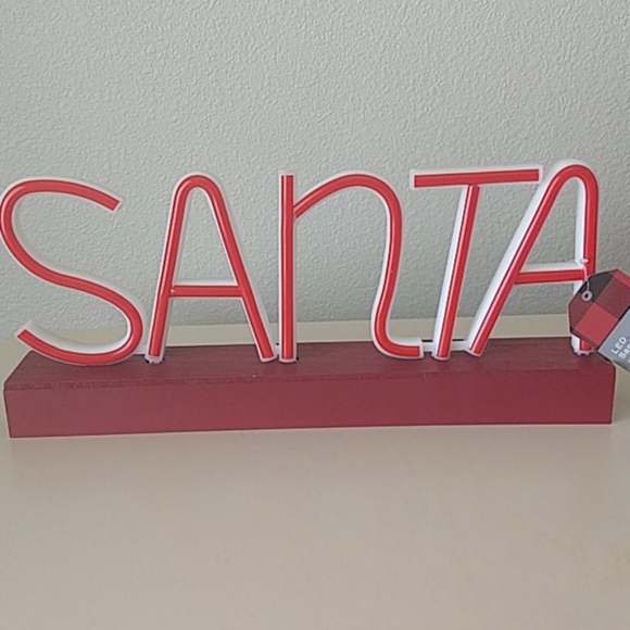 Home Essentials Other - LED Santa Sign With Base